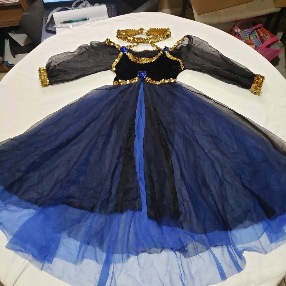 Blue, Black, Gold Unitard Costume Dress